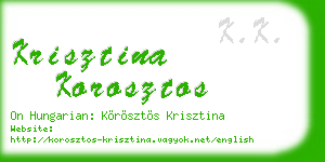 krisztina korosztos business card